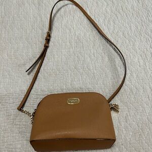 Michael Kors Tan Leather Crossbody Bag with Dome Shape